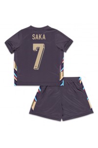 Engeland Bukayo Saka #7 Babytruitje Uit tenue Kind EK 2024 Korte Mouw (+ Korte broeken)